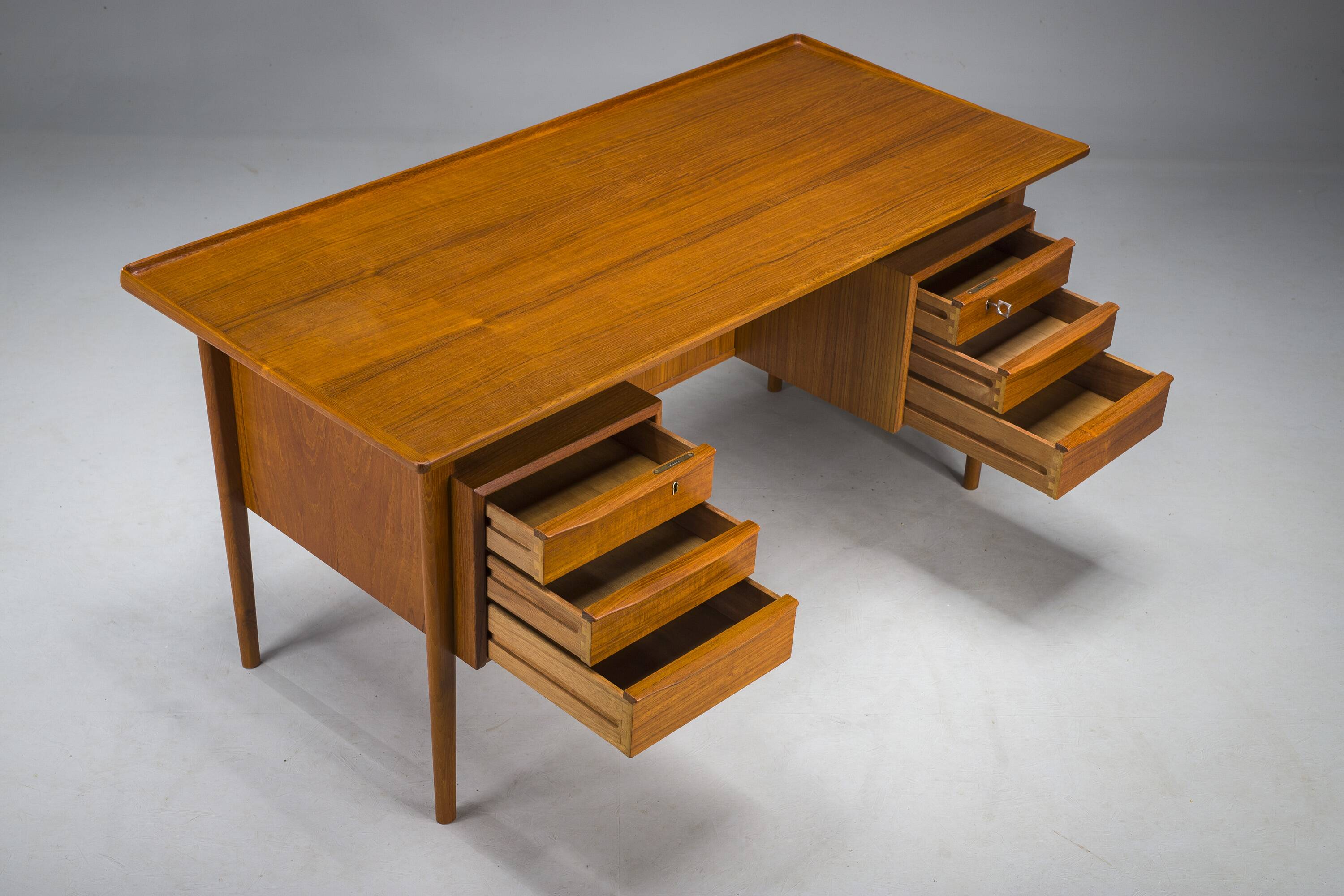 Danish Teak Desk by Peter Lovig Nielsen for Hedensted Mobelfabrik, 1972