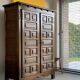 Spanish brutalist cabinet in solid oak, 1940s