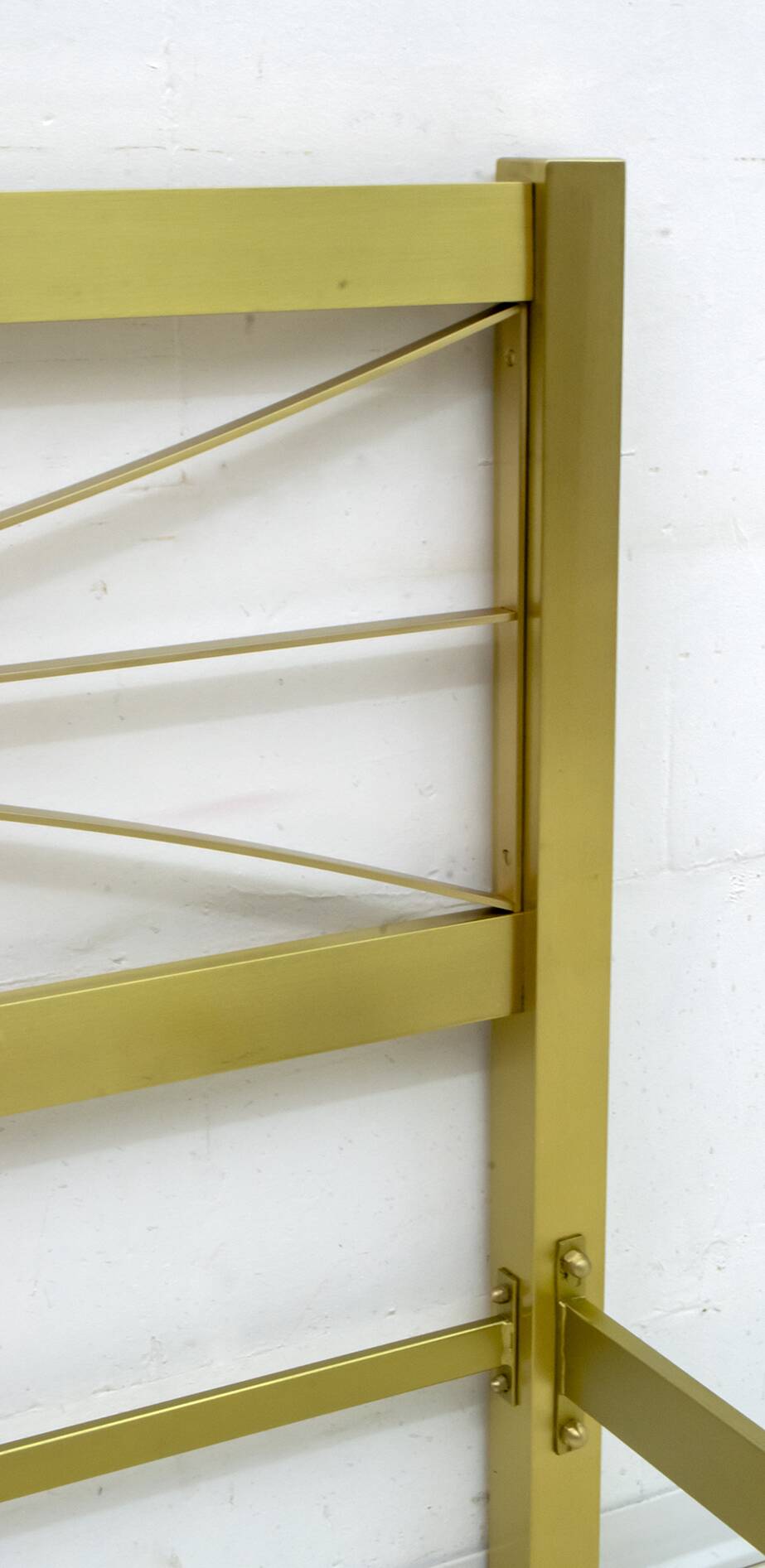 Mid-Century Modern Gilded and Satin Brass Double Bed, 1970