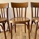 ensemble de 6 chaises bistrot en bois courbé années 50