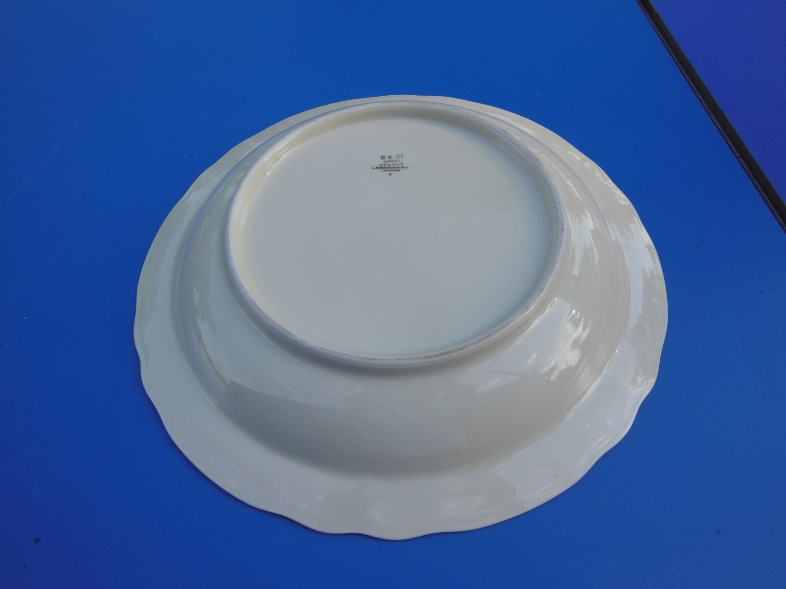Circular salad bowl in porcelain stamped bernardaud Limoges
