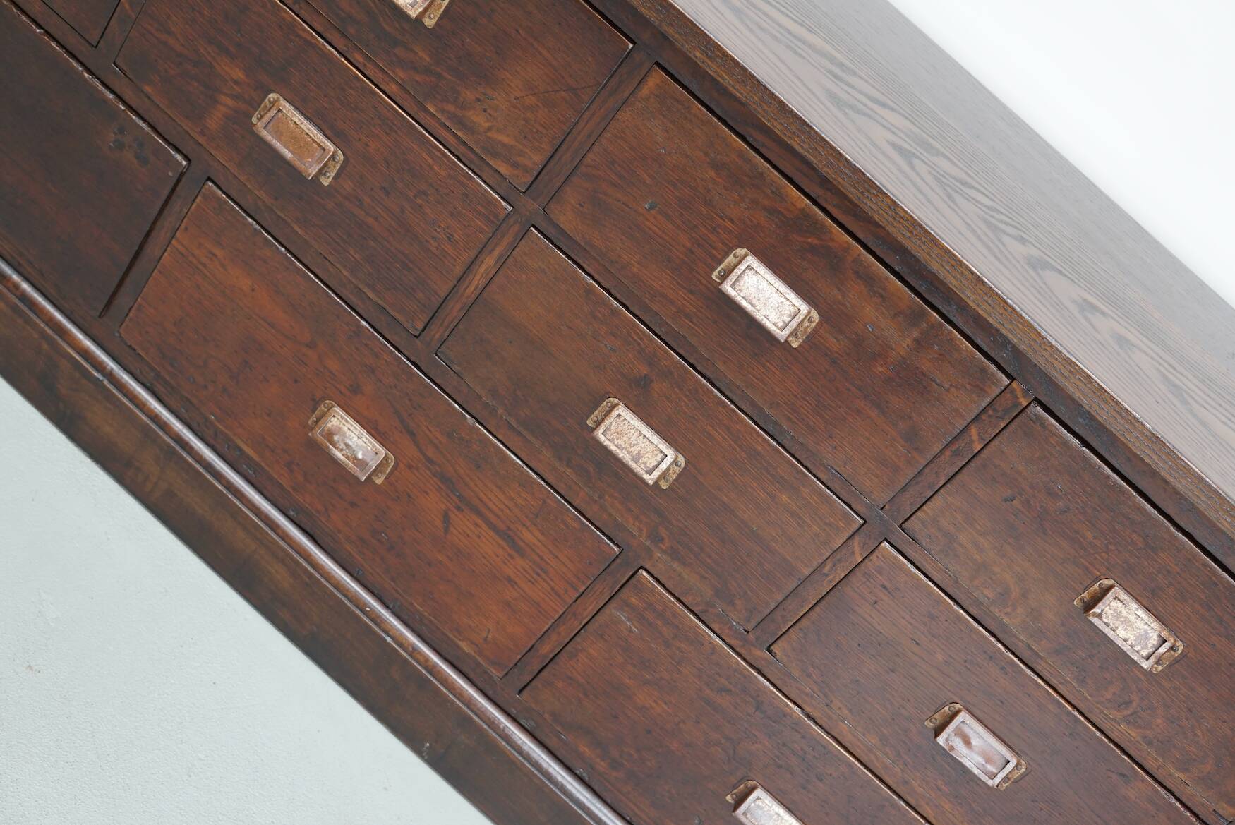 Vintage Dutch Oak Apothecary/Shop Cabinet, 1950s