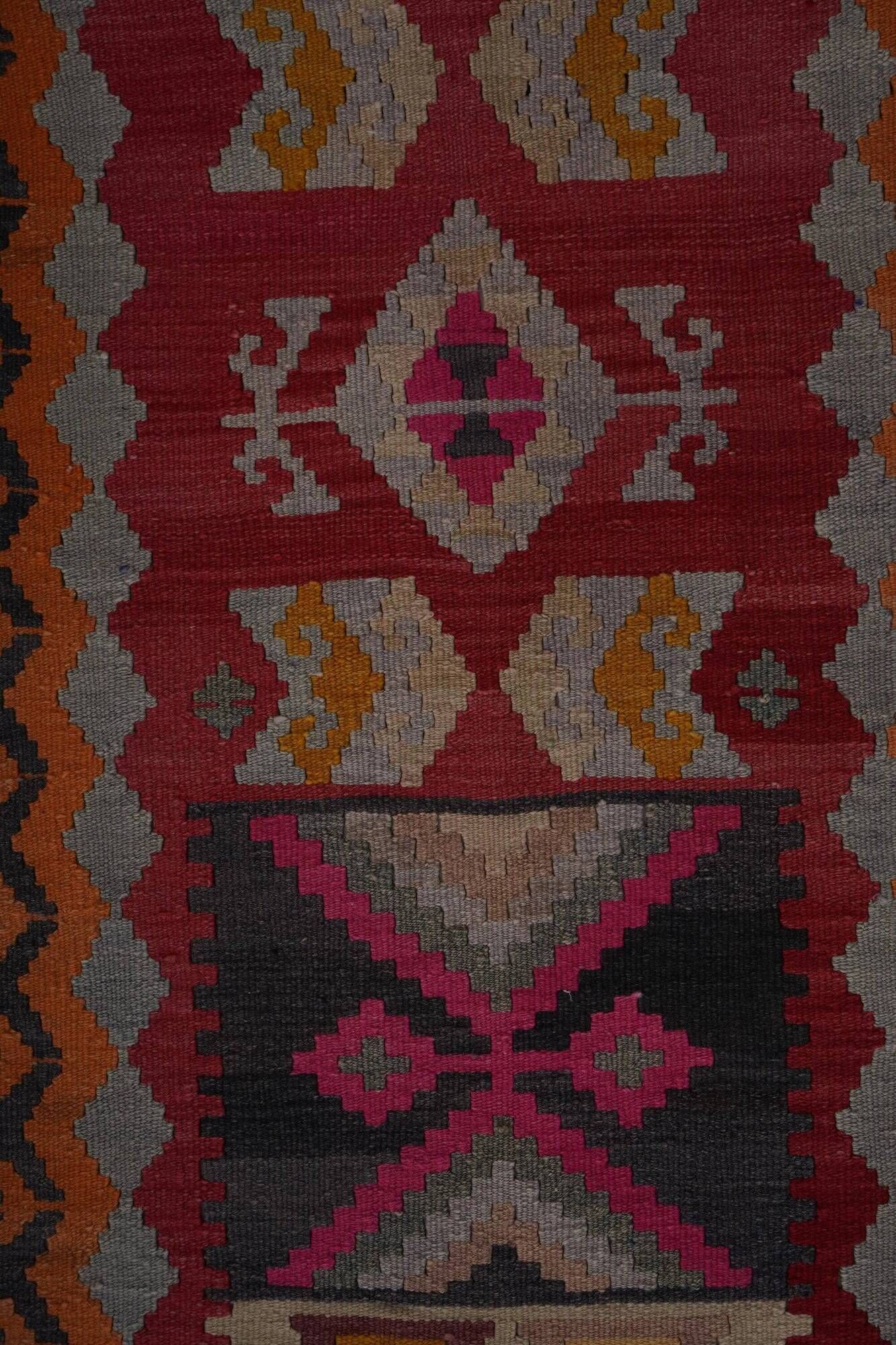 Vintage Turkish hallway rug 87x510 cm