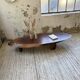 Table basse années 50 plateau bois exotique XXL
