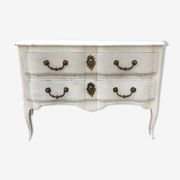Louis XV style white chest of drawers