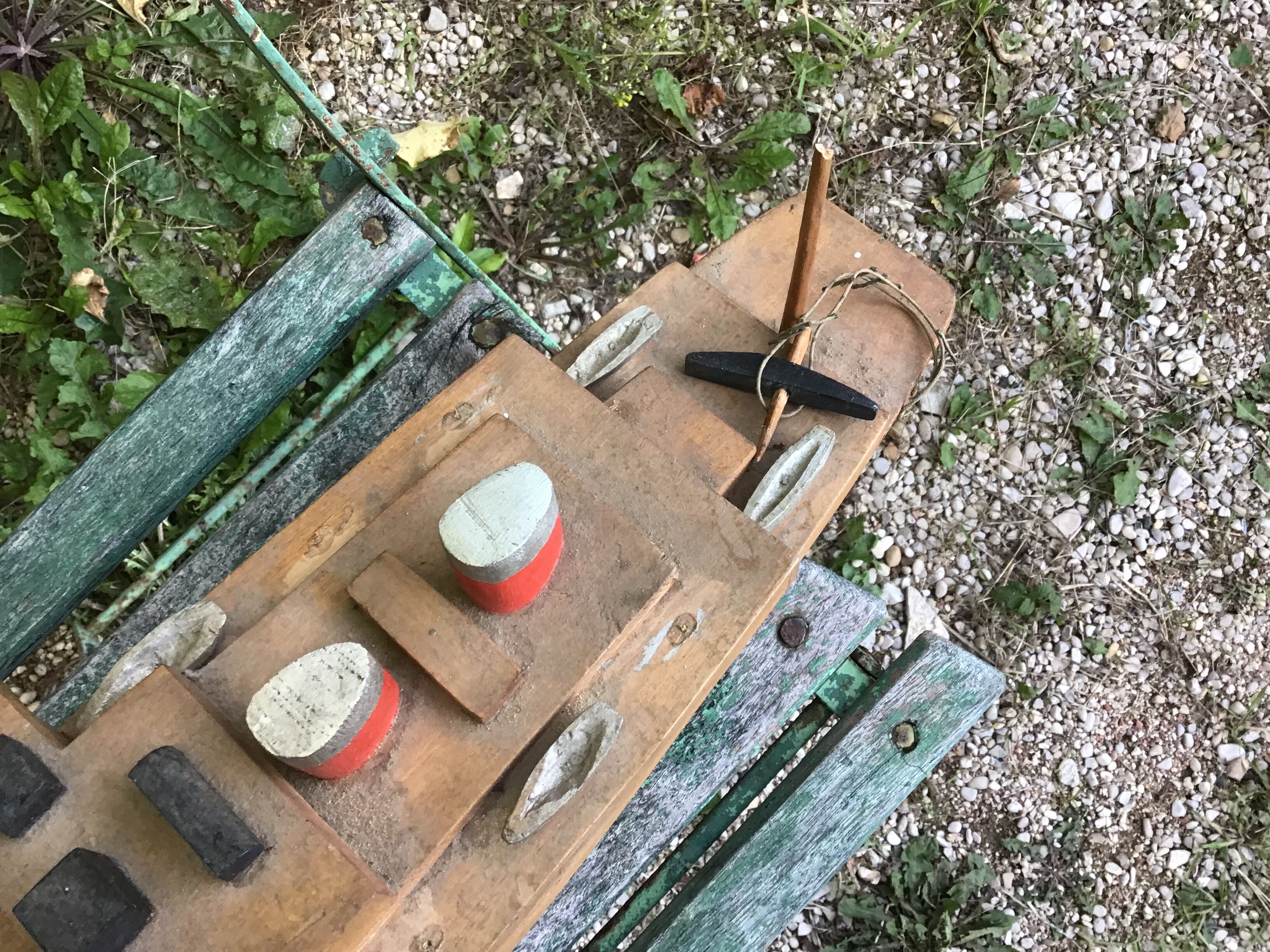 Old solid wooden boat