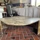 1970s marble eye-shaped coffee table