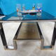 Table basse métal verres fumés