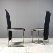 Vintage brass and chrome dining chairs set of 8 - 1970s