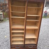 Oak roll-top filing cabinet