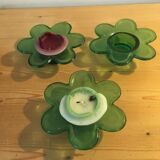 Bougeoirs en verre vintage