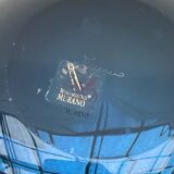 Murano vase by fendi in dark blue blown glass with mirror effect, italy 1990