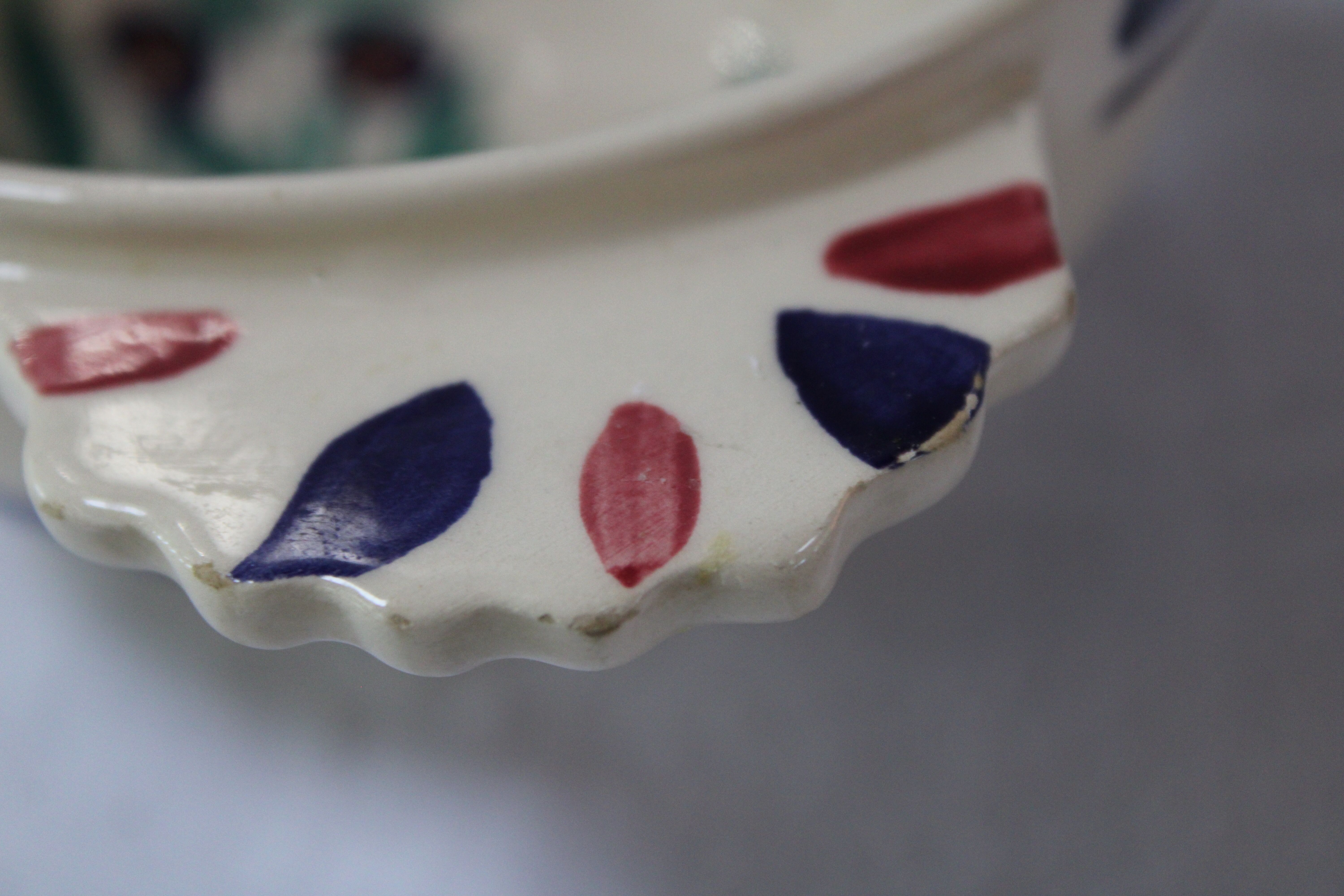 Ceramic eared bowl signed HB Quimper