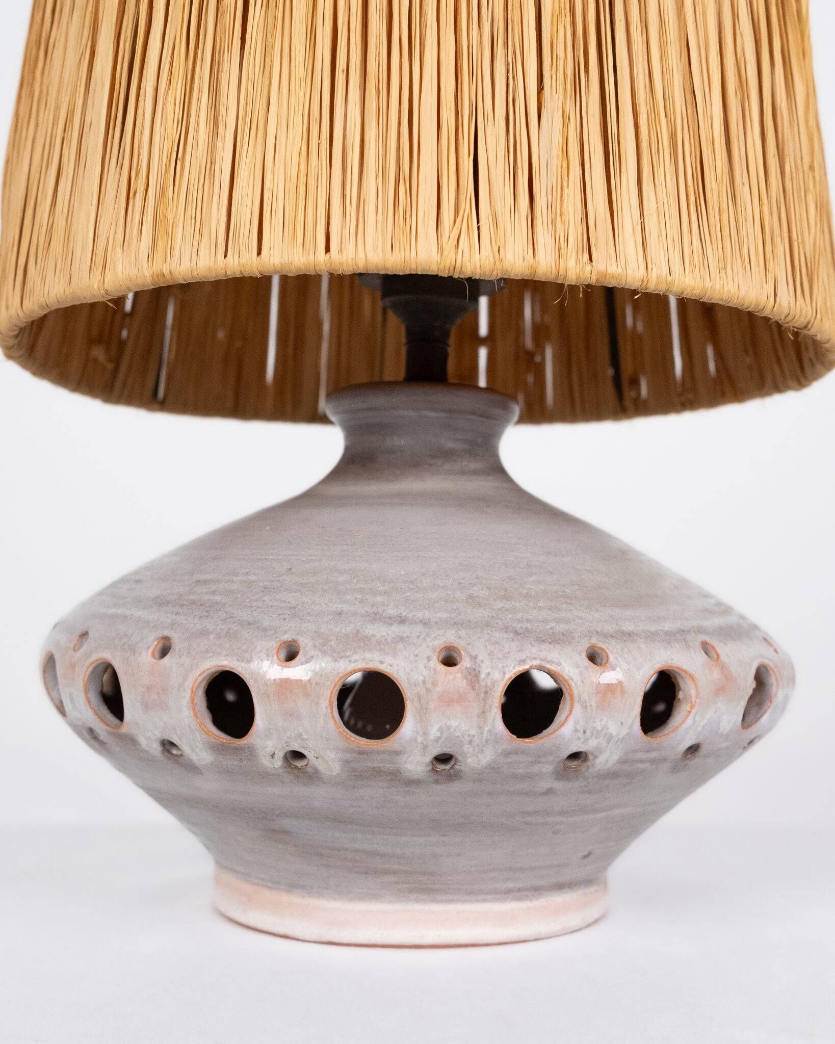 Lattice ceramic lamp, Georges Pelletier style, France, 1970s