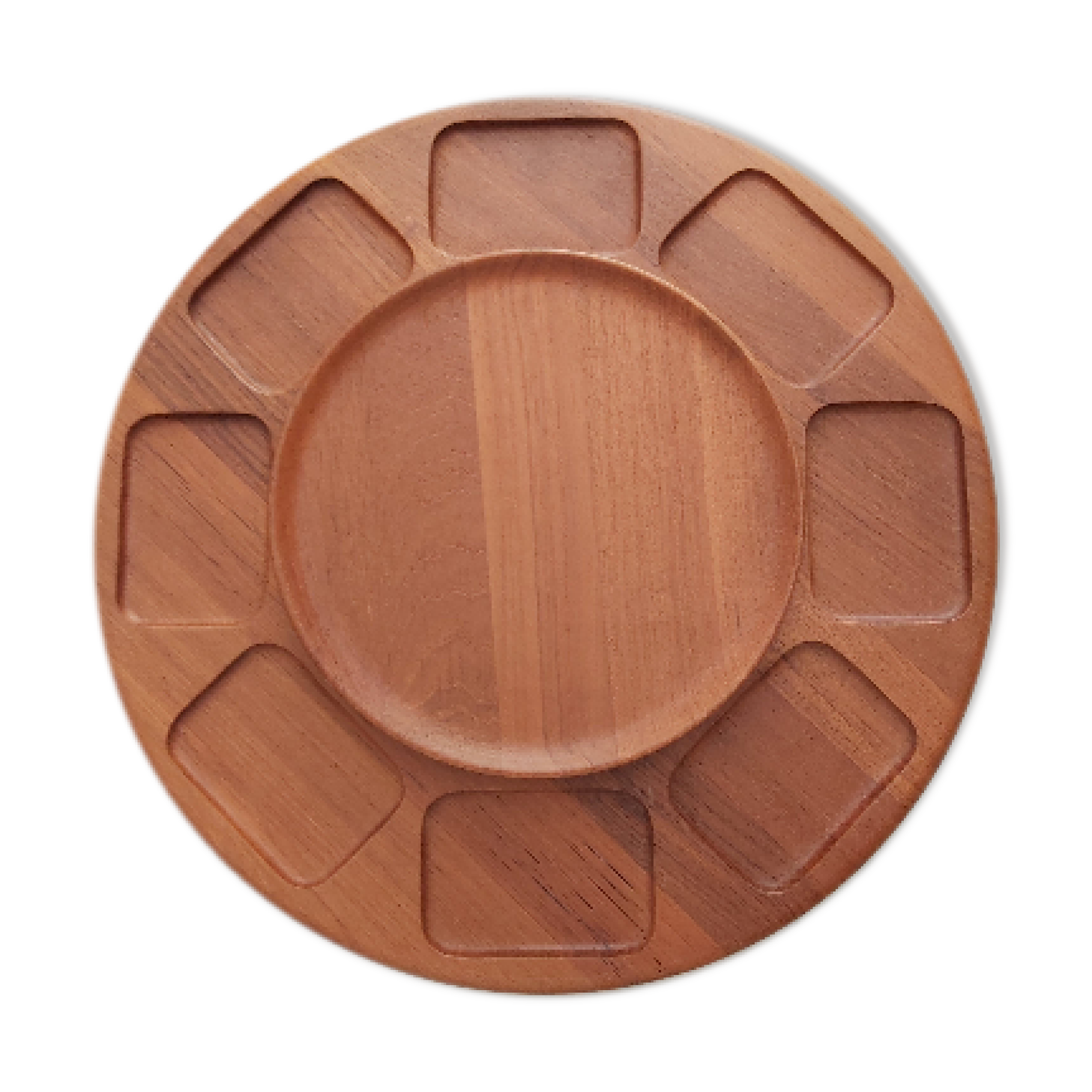 Denmark 60s swivel teak tray