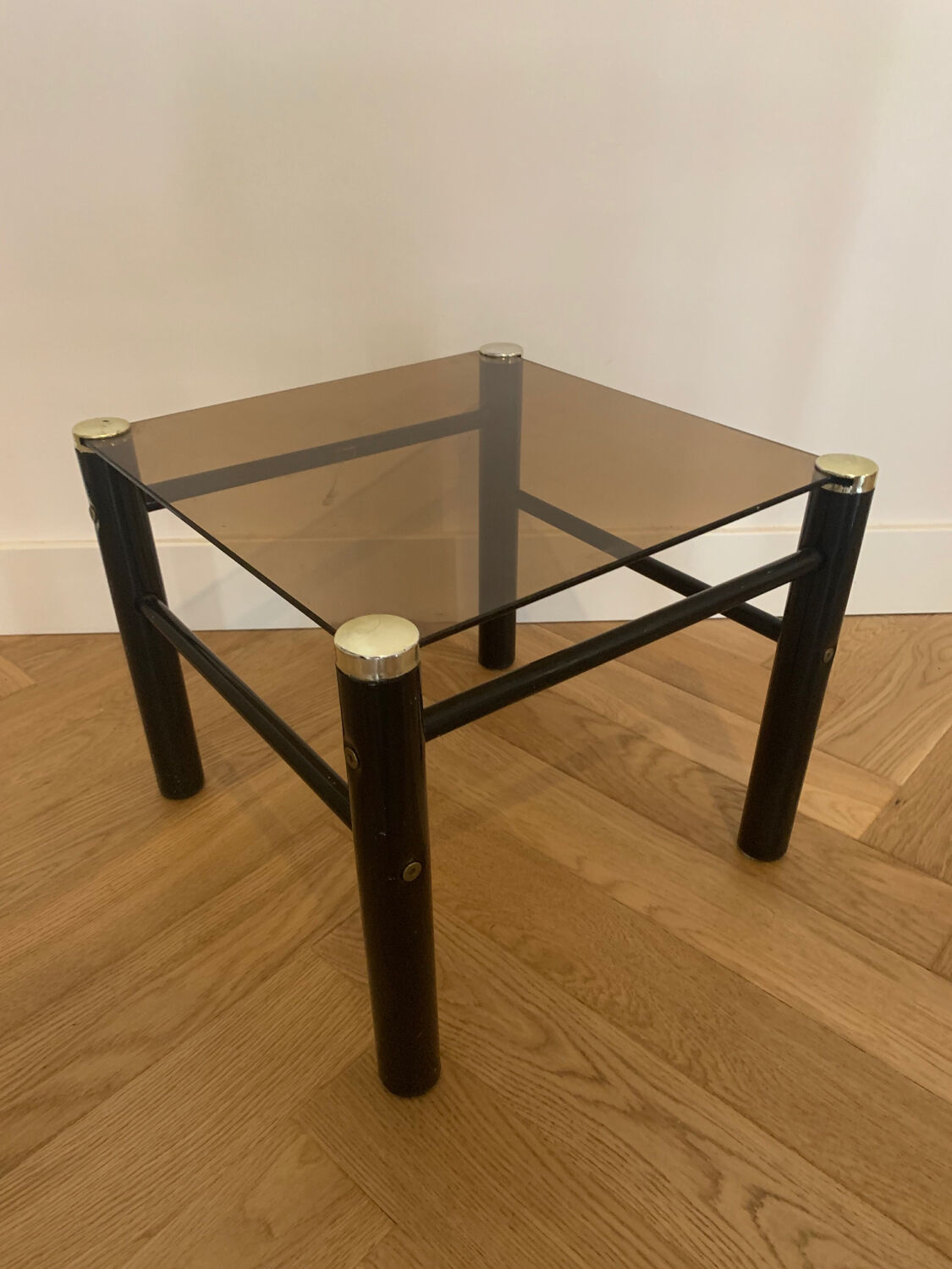 Small smoked glass table