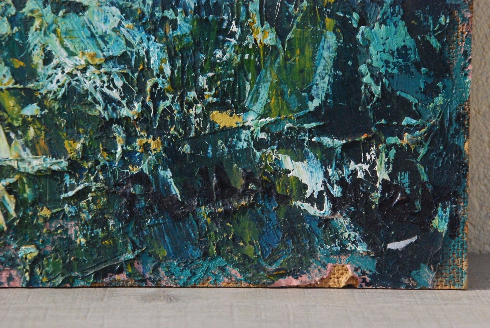Tableau paysage de l'Isère abstrait 1960 Jean Buffa