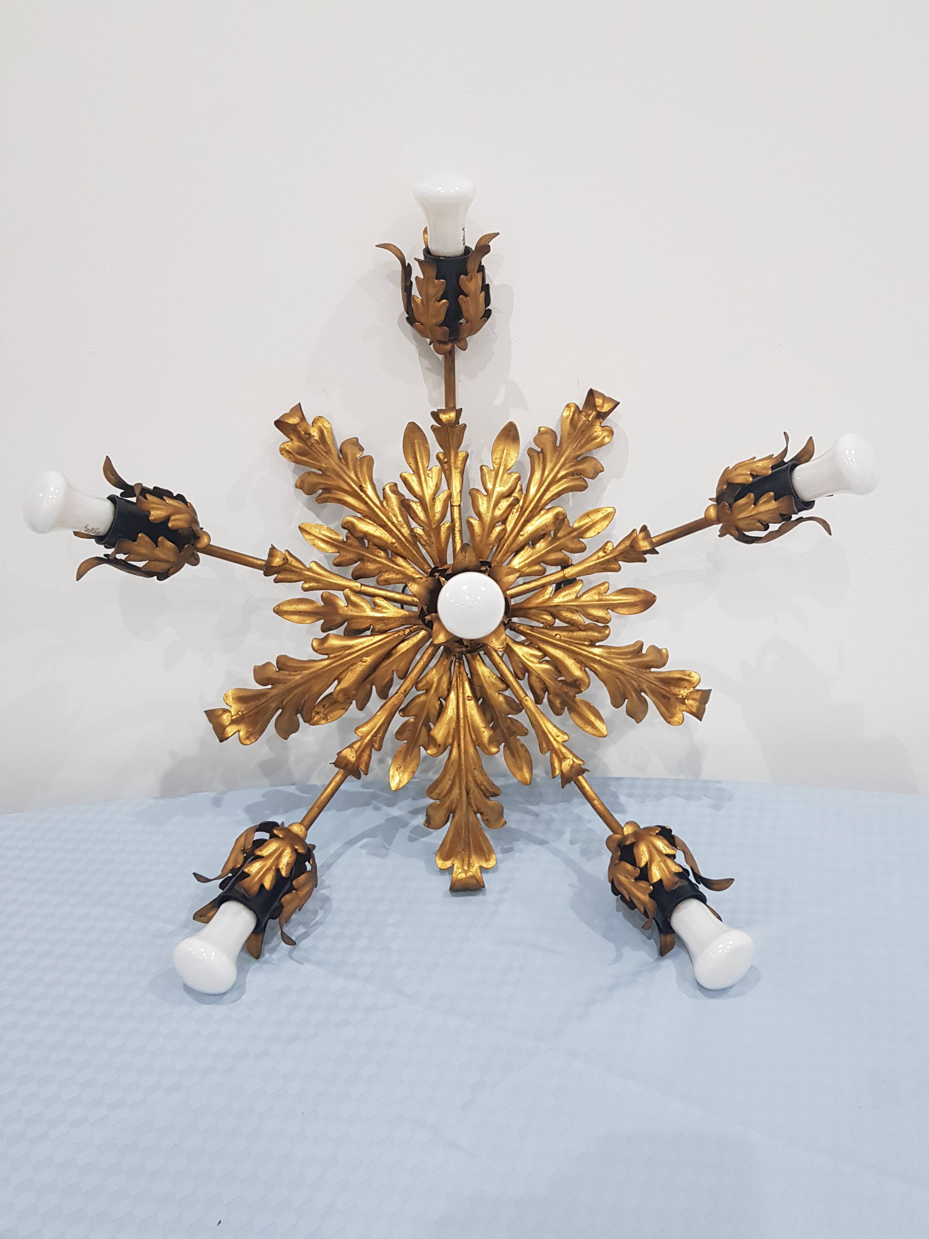 Ceiling lamp, Hans Kogl, Germany, 1960s, Hollywood Regency