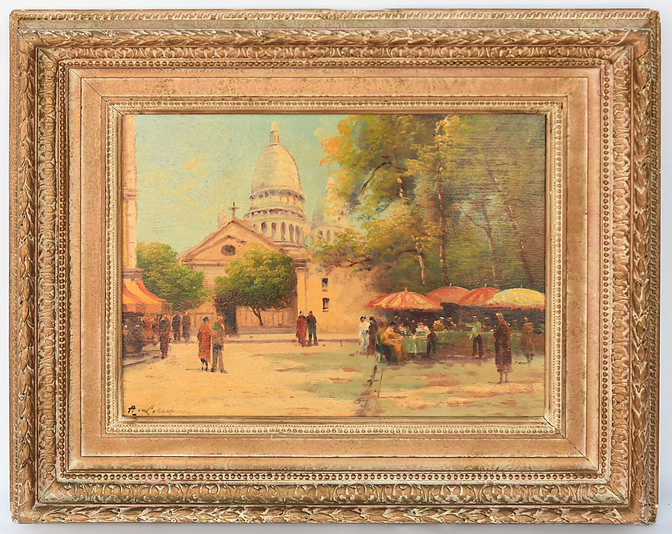 Oil on panel View Montmartre