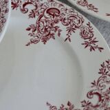 6 Louis XV Boulenger Choisy Le Roi iron earth flat plates, early 20th century