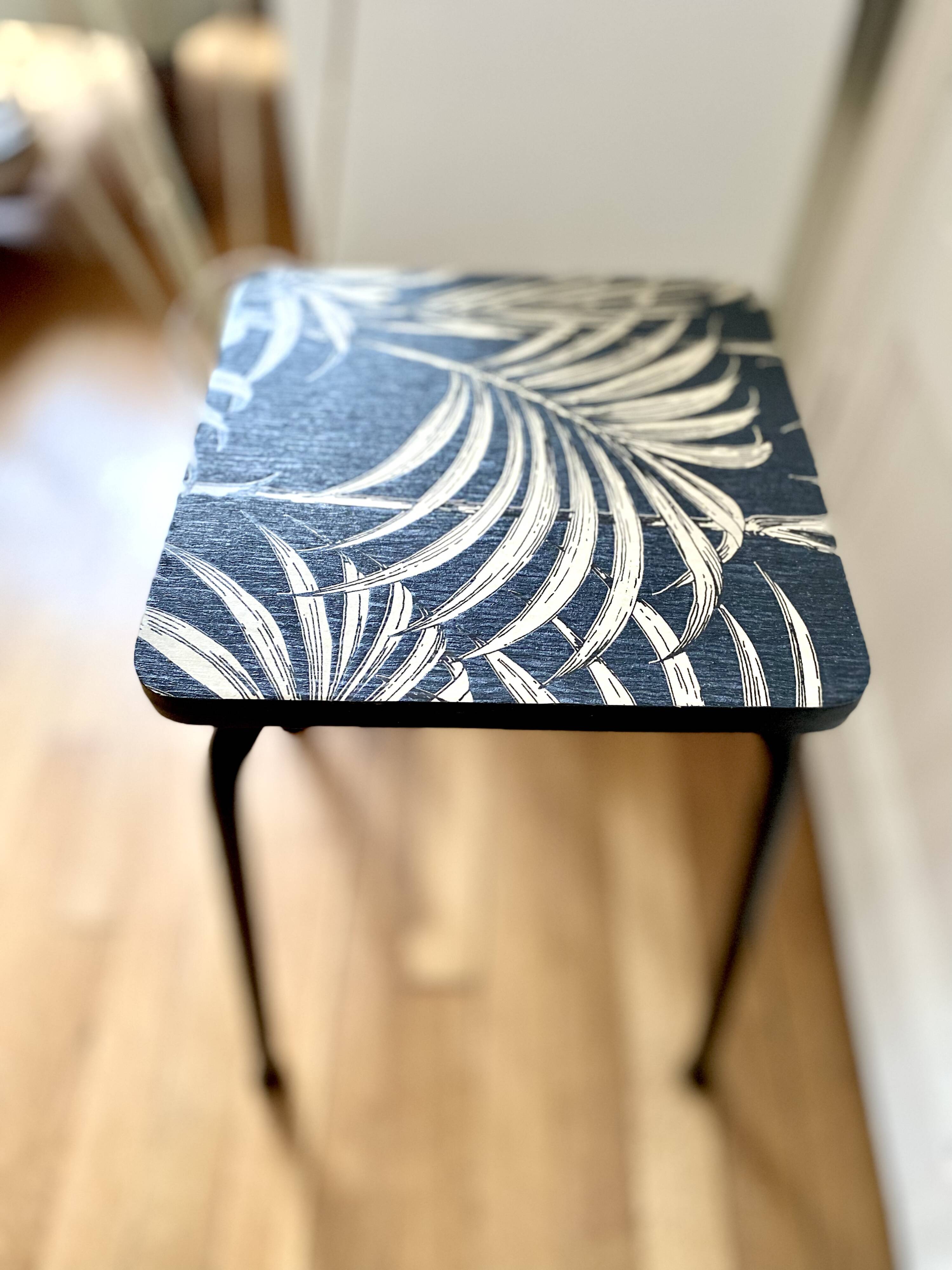 Antique stool in restyled formica