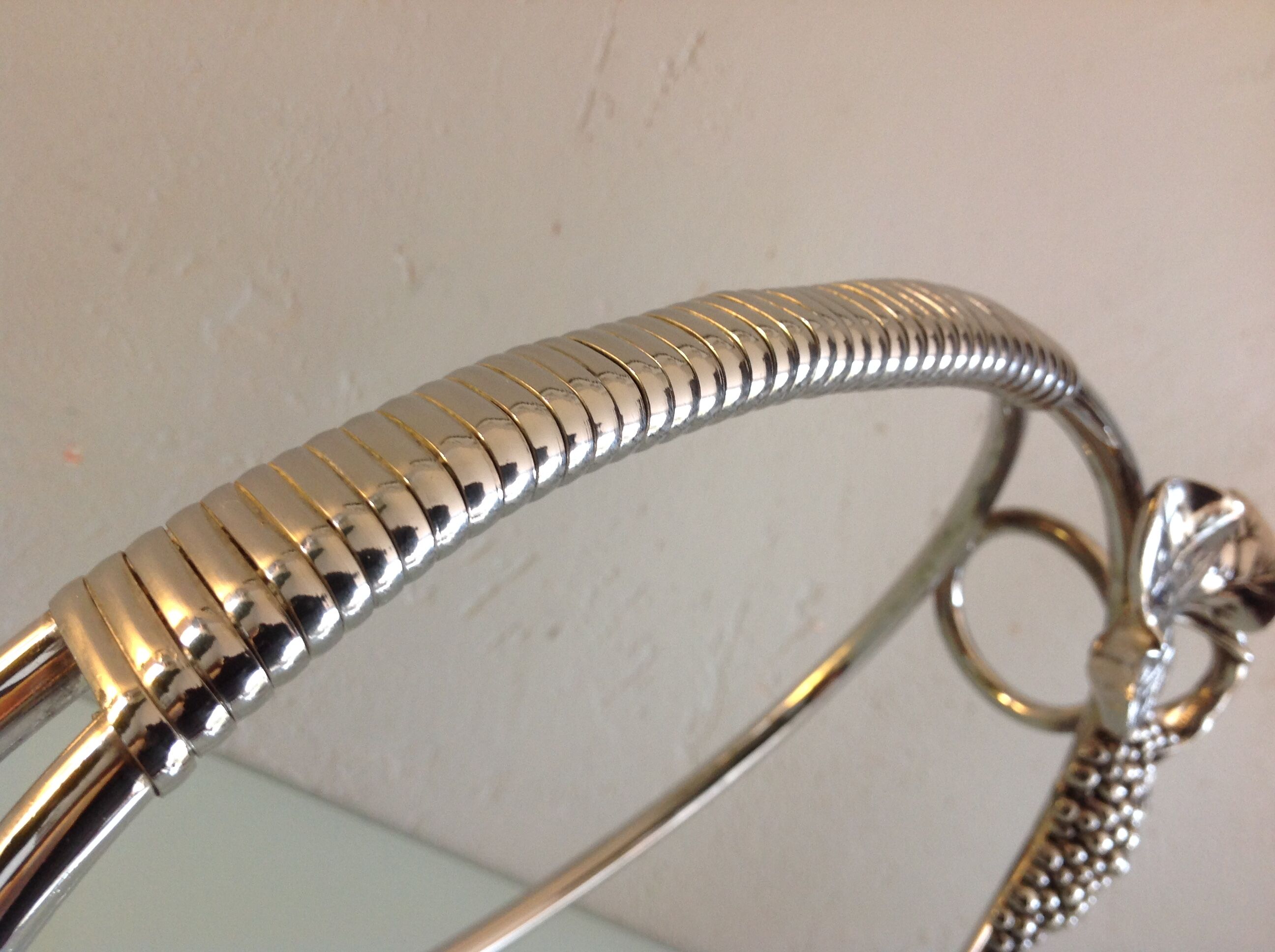 Glass/vintage 70s metal table bottle door