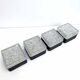 Set 4 appliques plafonniers carrés verre moulé bulles et métal noir
