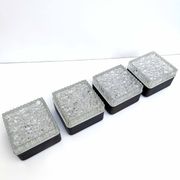 Set 4 wall lamps square ceiling lamps molded glass bubbles and black metal