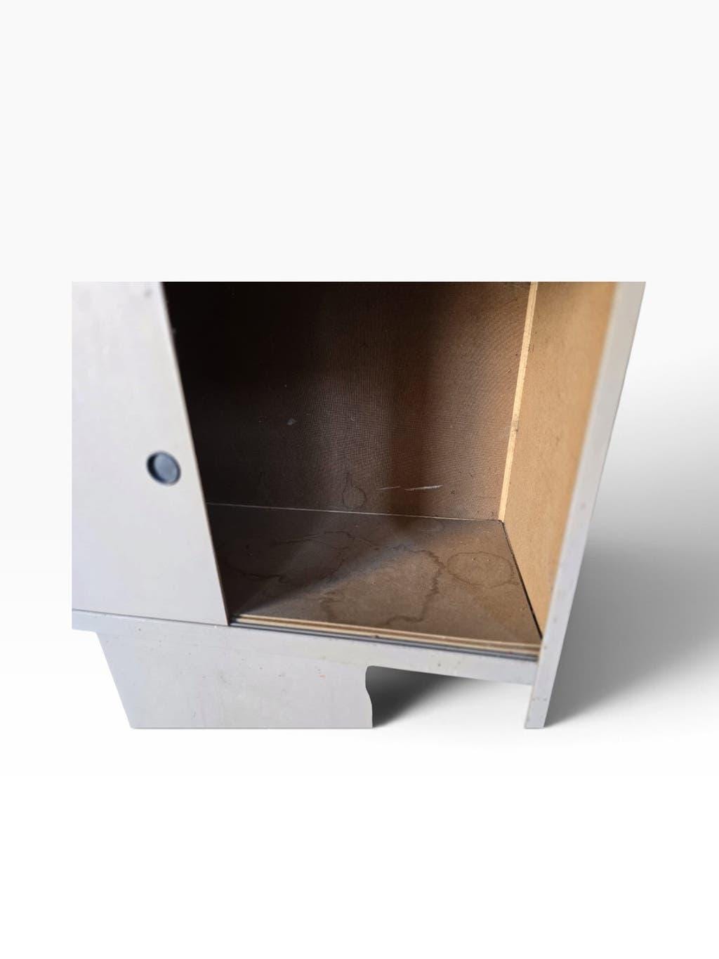 Light taupe vintage cabinet with sliding doors KEWLOX