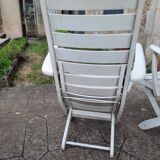 Pair of wooden garden armchairs