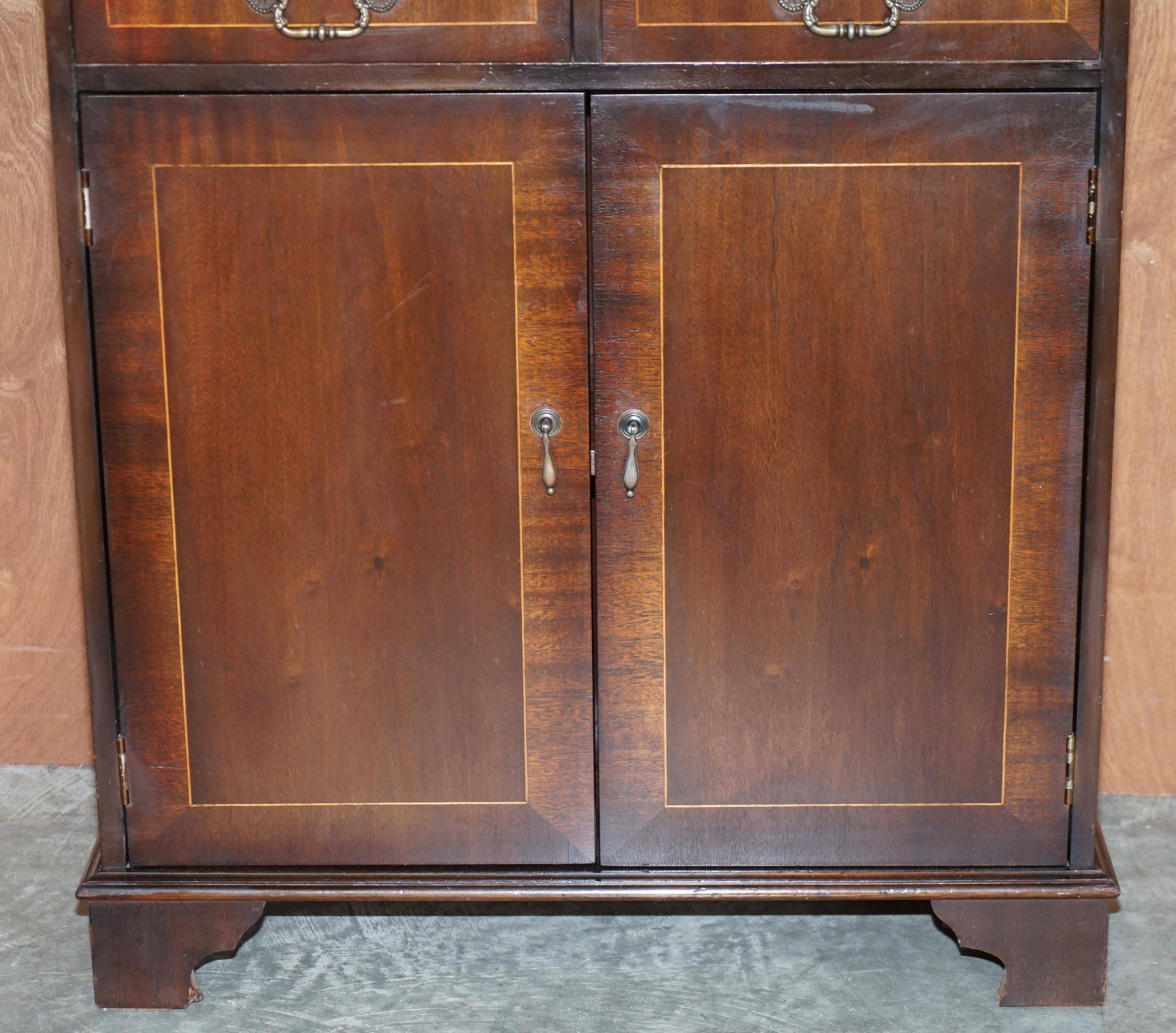 Vintage mahogany library in Art Deco style with two drawers.