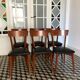 Chaises en bois et skai noir vintage