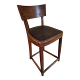 Antique French beech chair – Early 1900s – Solid curved backrest