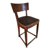 Chaise française ancienne en hêtre – Début 1900 – Dossier courbé massif