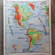 Old physical map American continent Vidal-Lablache