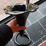 Black opaline vase