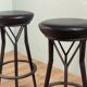 2 tabourets pivotant design Yamakado en cuir noir