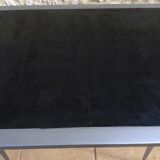 *Table with concrete top and industrial style stainless steel contour