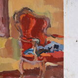 Bergère oil on panel Jean legros