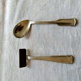 Silver metal baby cutlery (scraper and spoon)
