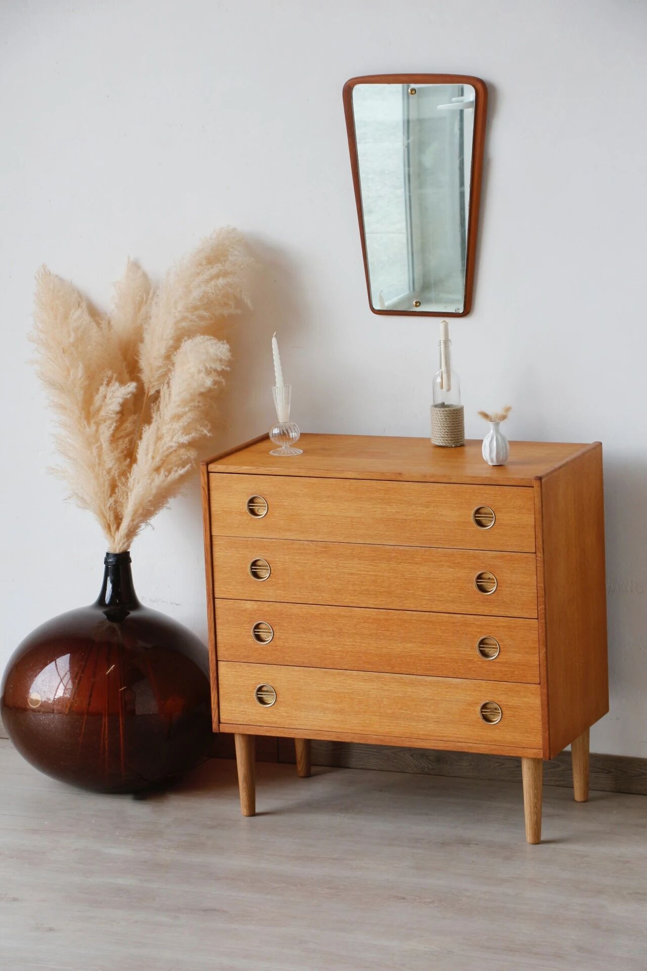 Scandinavian oak chest of drawers | vintage Danish furniture