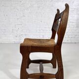 Set of 4 1950s farmhouse and country style oak chairs