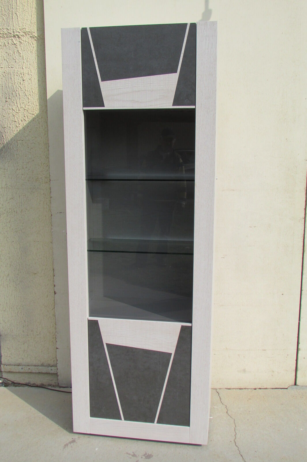 Backlit display case, oak and ceramic, very trendy