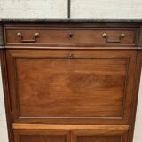 Secretary Louis XVI in mahogany Top of veined gray marble XIX century