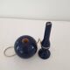 Old wooden Bilboquet - dark blue color Height 19 Cm