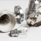 Pair of modernist wall lights in aluminum 1970