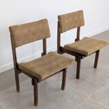 Pair of Rietveld Style Chairs with Adjustable Seat and Backrest, 1950s