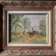 Post-impressionist “Chemin de Merolle” painting by Roger Aubrun 1947 + frame