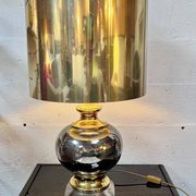 Gilded ceramic lamp, Italy, 1970