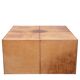 Table basse en cuir cognac à grands points des années 1970, France